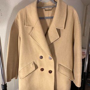Diane Von Furstenburg Roma Tan Wool Oversized Coat